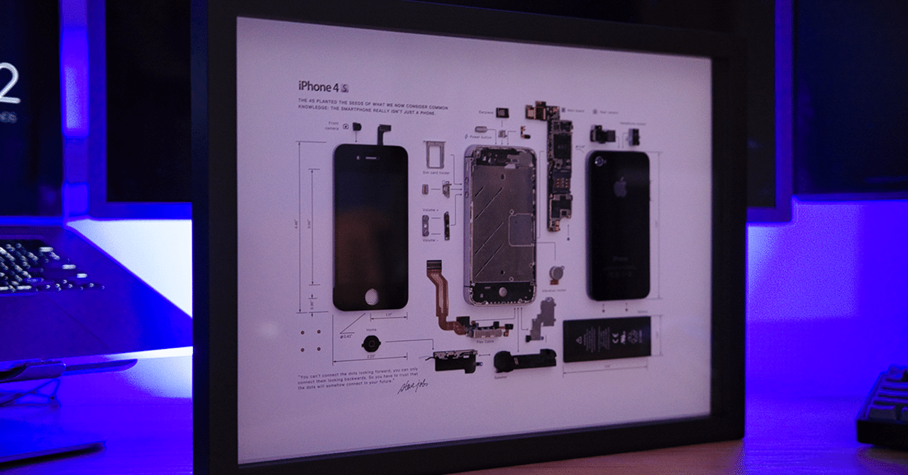 過去のApple製品が分解されて額装アートになる「GridStudio」｜NORILOG