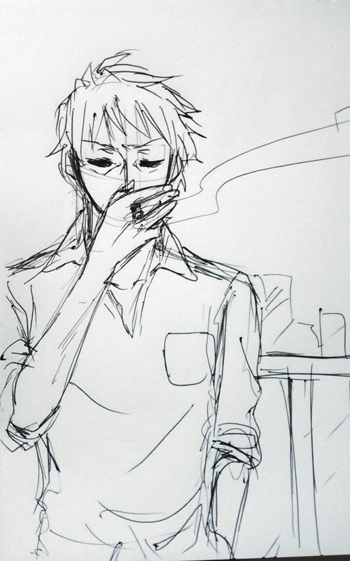 5分落書き ついつい目元にシワ描いちゃう病 薮乃ラン マンガ イラスト Note