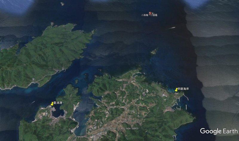 googleマップ「二股島」
