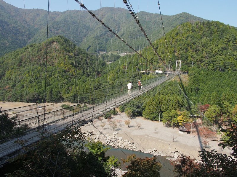 谷瀬の釣り橋-5