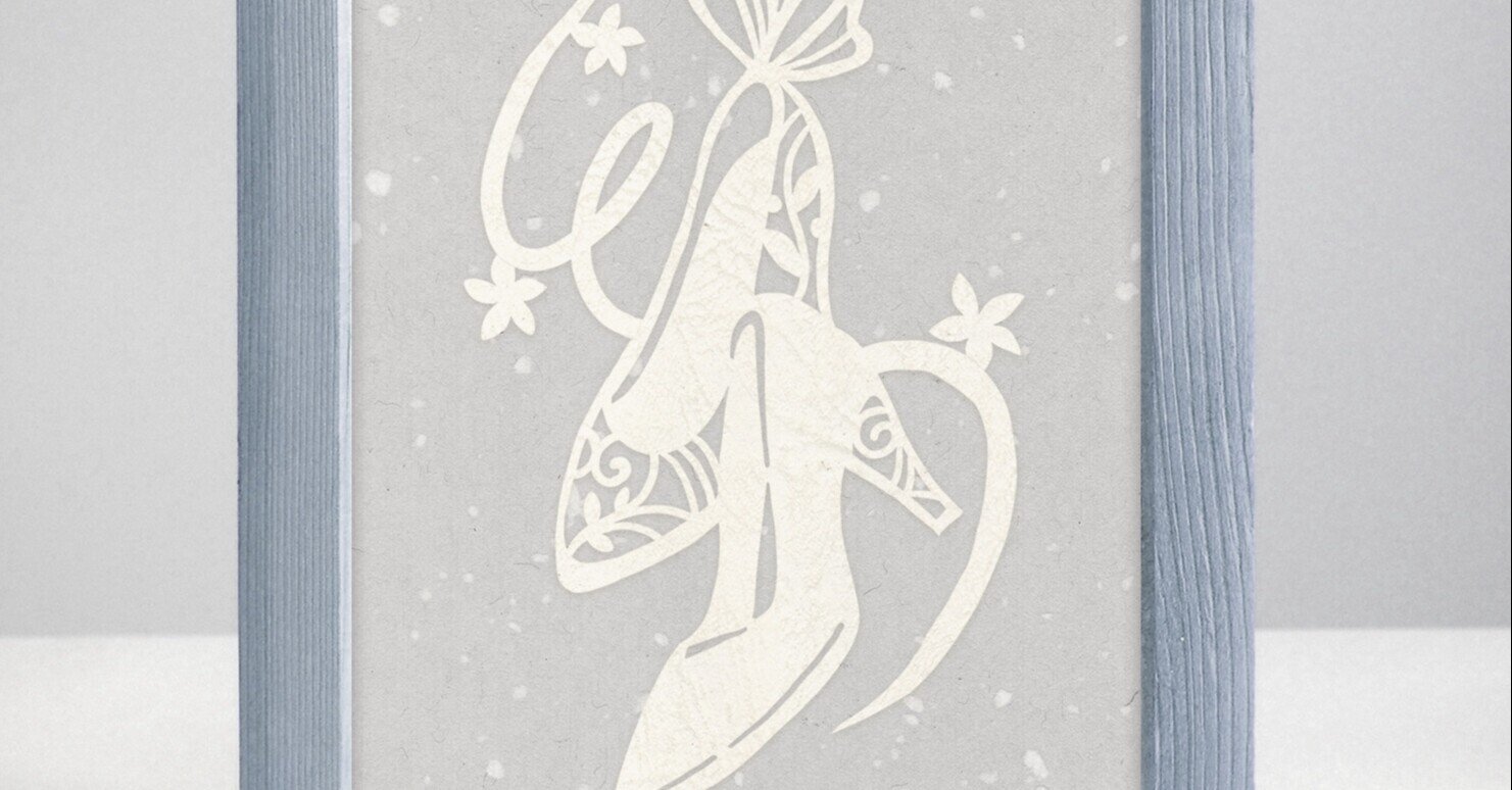 フリー図案no 118 靴とリボン の切り絵 華色切絵 平石智美のカラー切り絵を楽しむnote Note