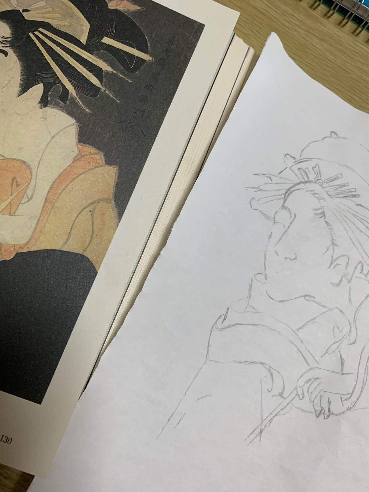 写楽画を模写してみた 色々なデッサンして来ましたが 著名人のデッサンは始めて 写し絵にしていますが それでも難しい 微妙なズルがで絵が変わる 線の入れ方で表情が変わる その時代で描かれた絵 鉛筆で 薄紅 日常楽しむ自由人 Note