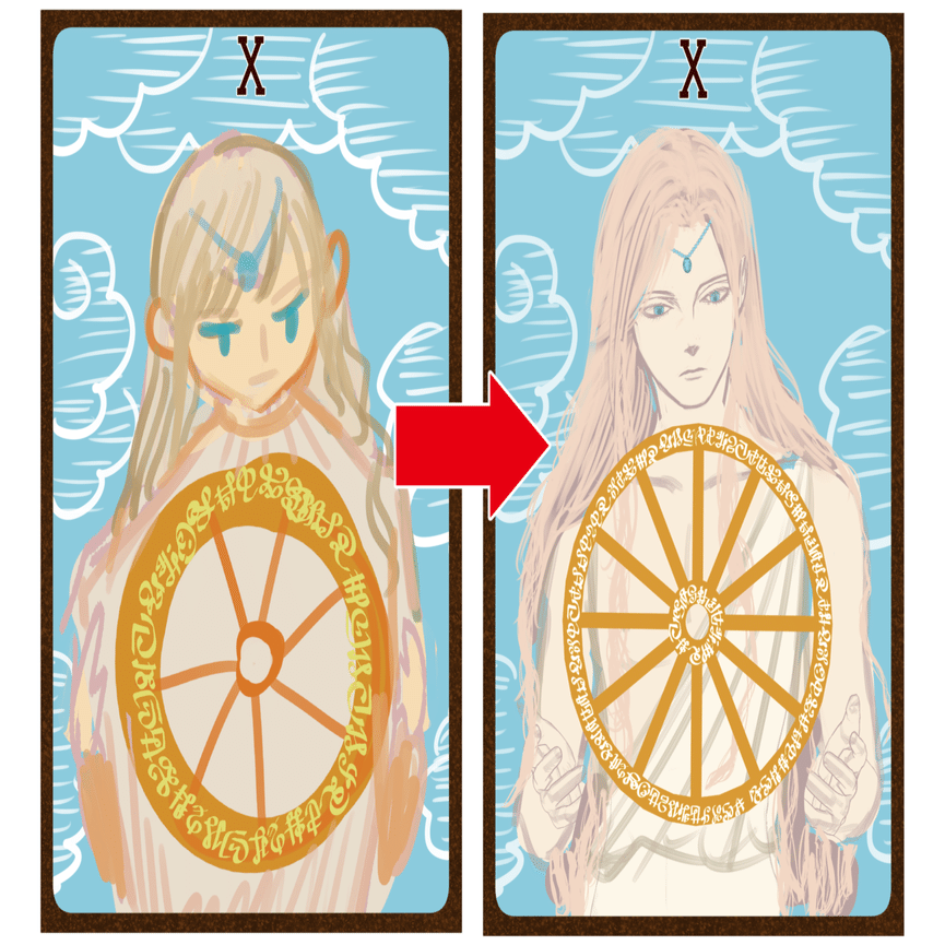 絵の上達を目的にタロットを描く：運命の輪…計画・下書き｜Lamiel