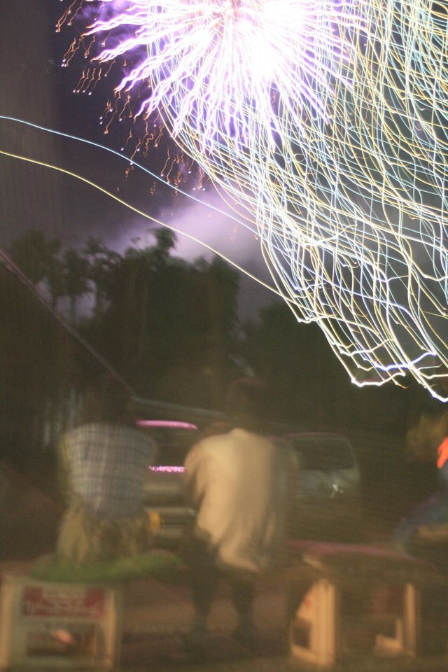 打ち上げ花火のズザァ写真。