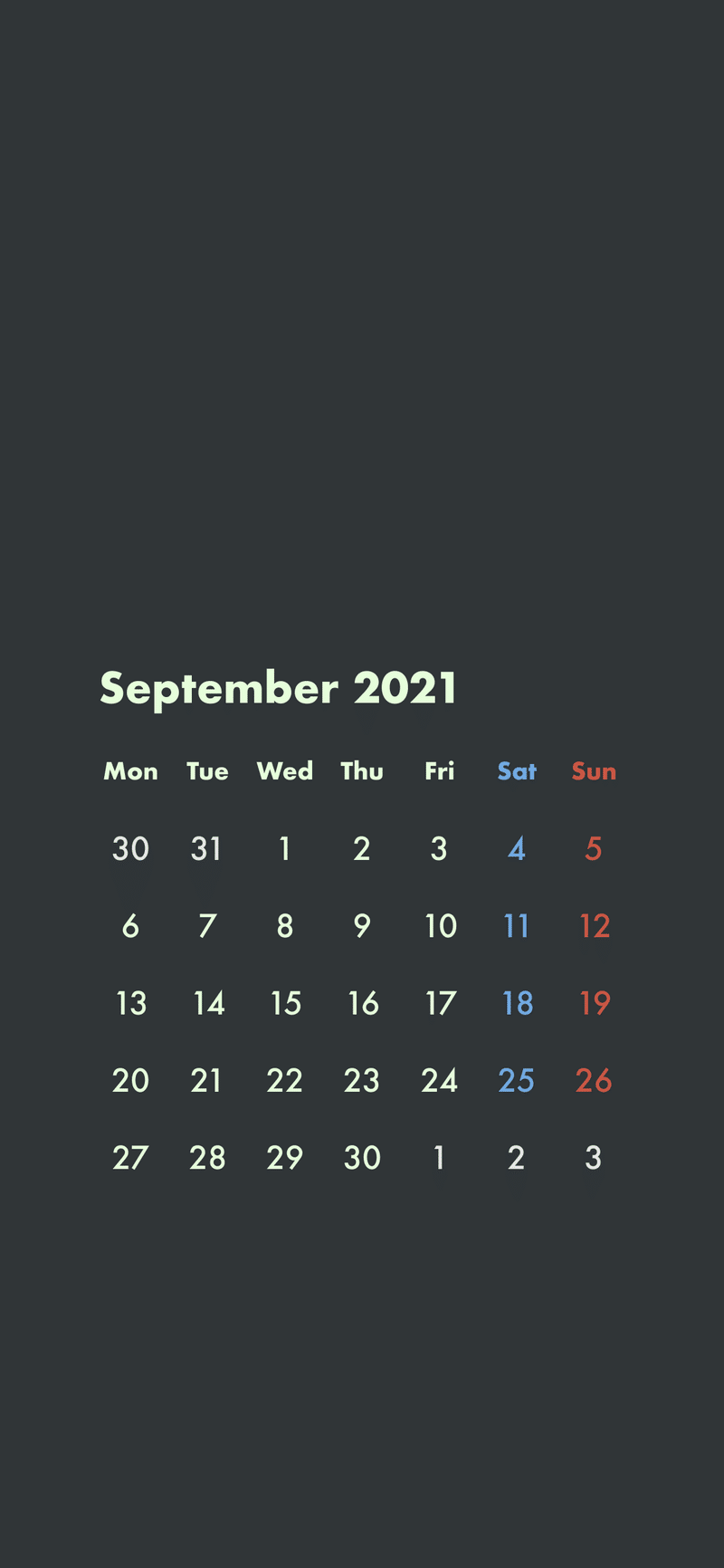 Iphone用カレンダー 21年9月版 無料配布 A Journal Note