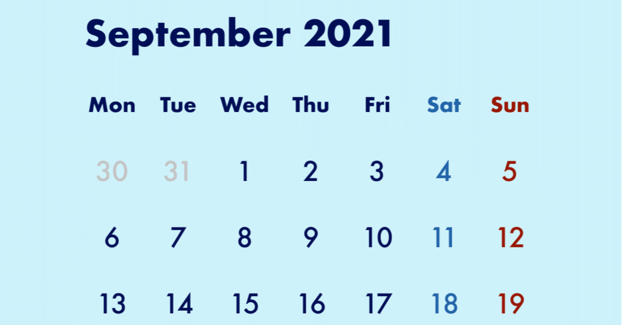 Iphone用カレンダー 21年9月版 無料配布 A Journal Note