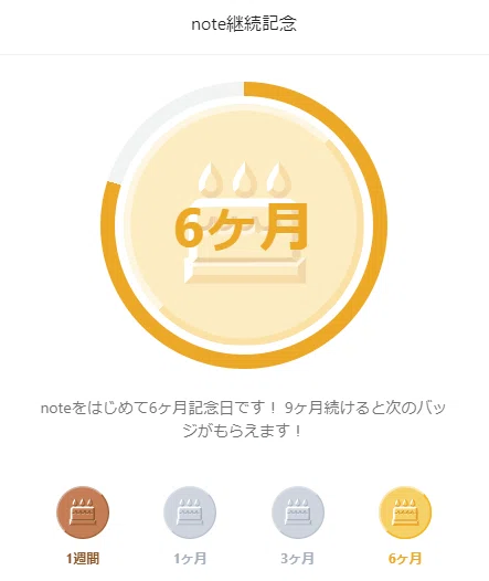 6か月継続バッジ1
