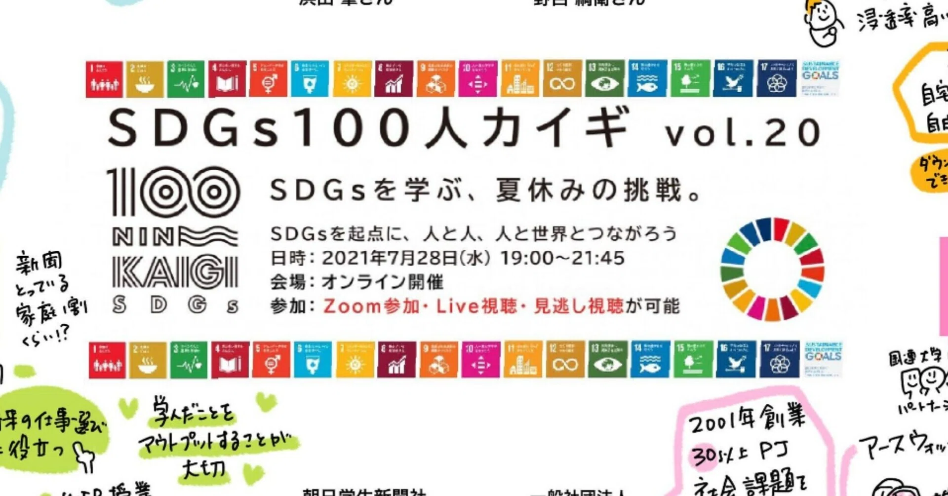 7.28開催：SDGs100人カイギ vol.20：SDGsを学ぶ、夏休みの挑戦。｜井澤