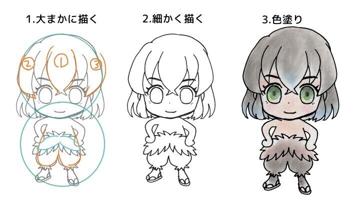 鬼滅の刃の嘴平伊之助の簡単な描き方 カノカ Note