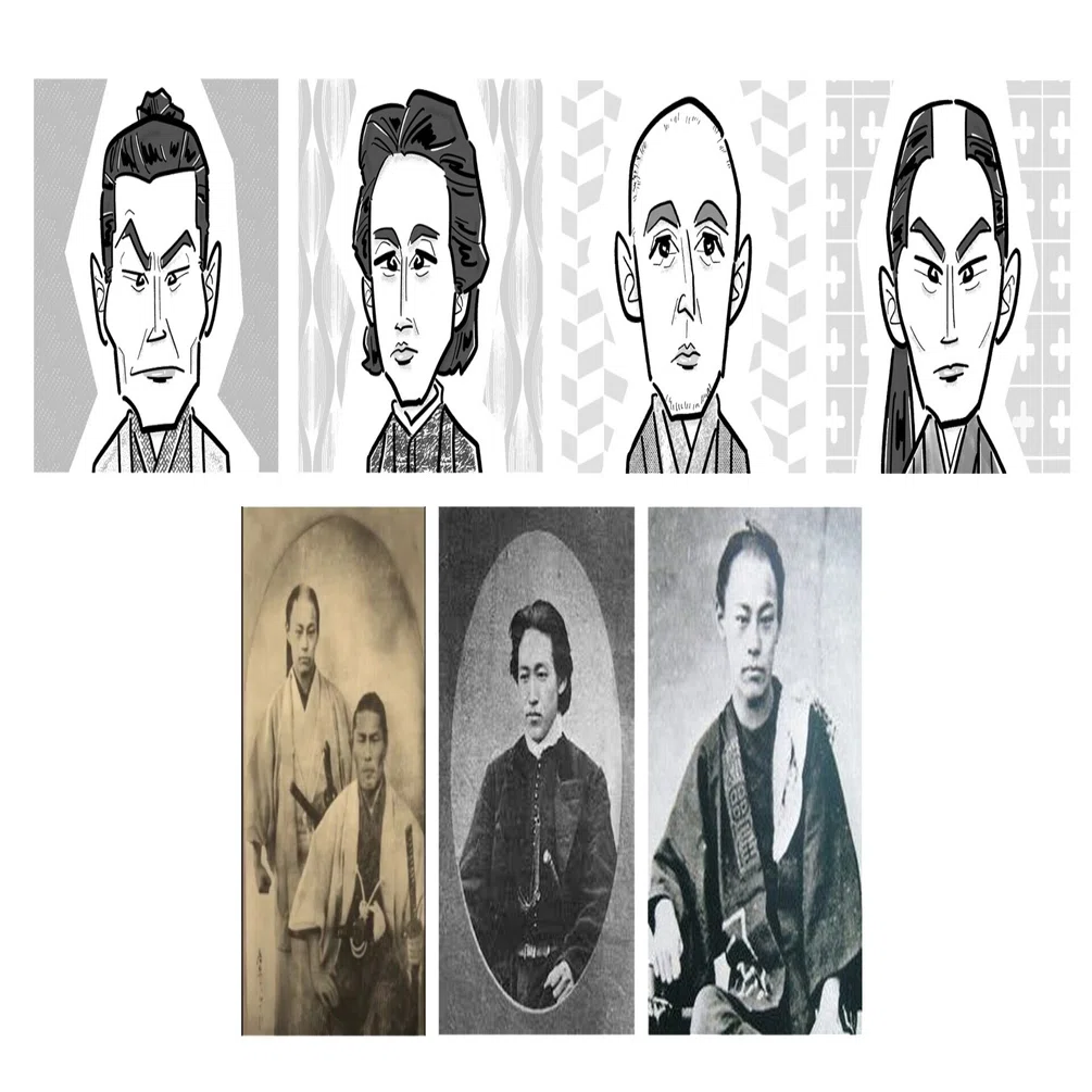 歴史イラスト制作 新撰組 沖田総司 近藤勇 斎藤一 土方歳三 の似顔絵イラスト を描きました スケルトンプラザ9月号 コスミック出版社様 みのもまりか イラストレーター Note