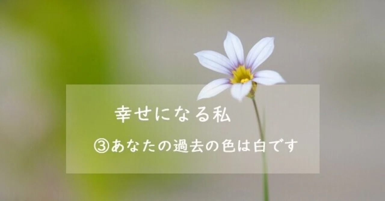 幸せになる私 あなたの過去の色は白です 馬場ゆき Note