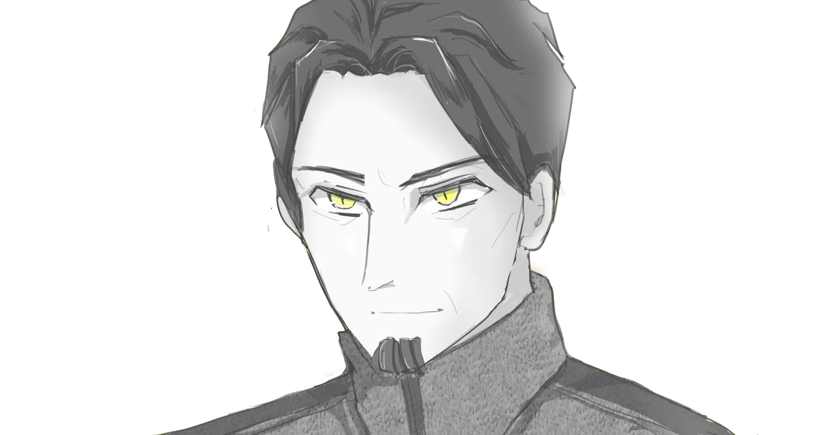 ハゲタカ大尉前目微笑白黒