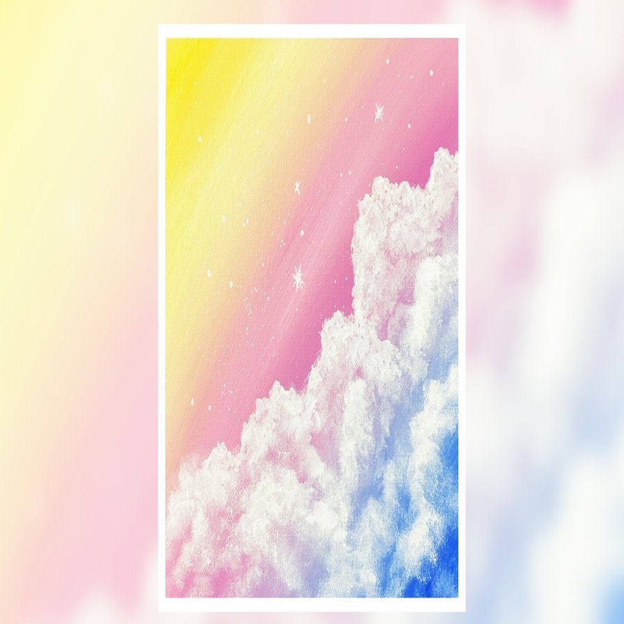 アクリル絵の具で 虹の空 を簡単に描く方法 Junya Art Note