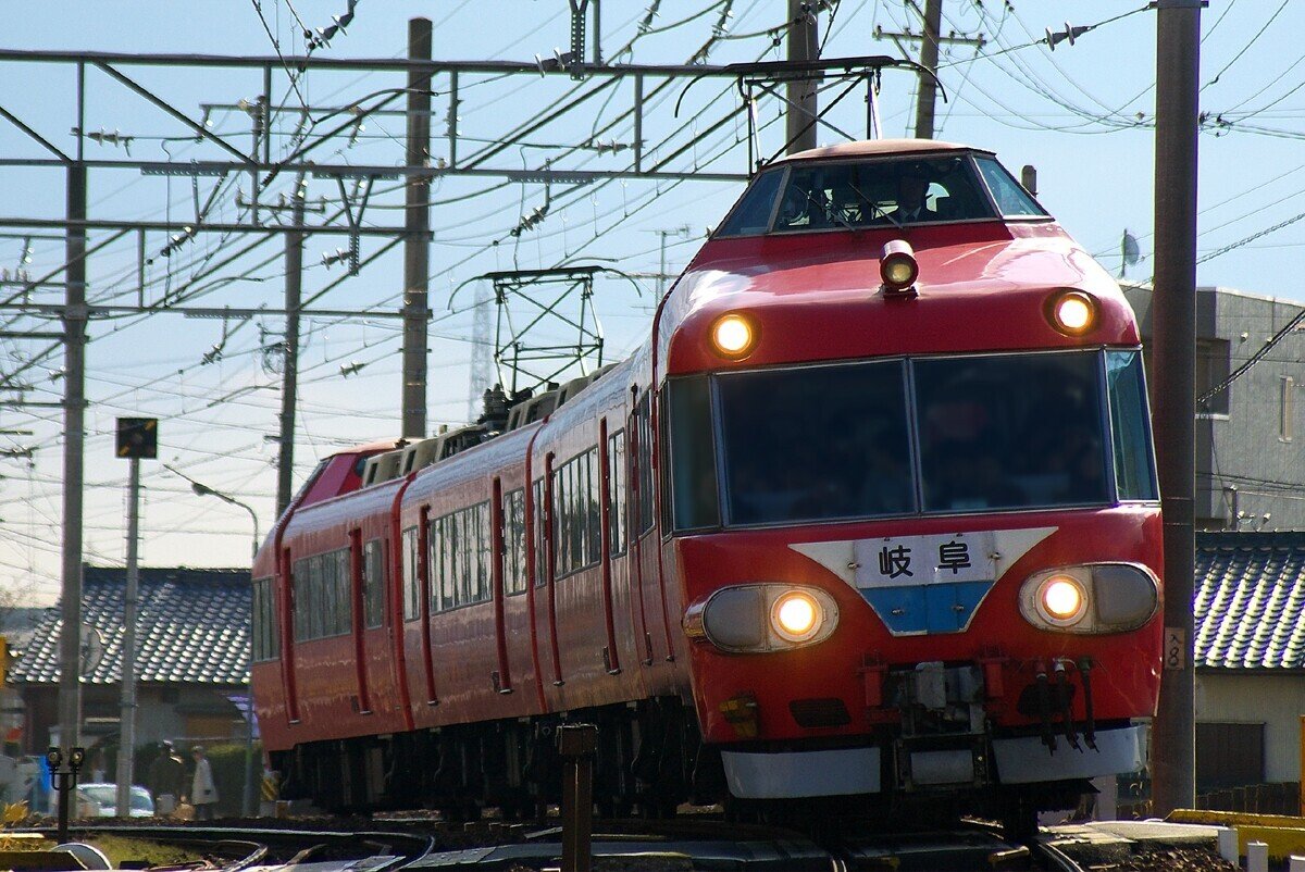 名古屋鉄道　パノラマカー一般系統板　【新可児/岐阜】 名称列車」復活運転 その2（「日本ライン 新可児」号