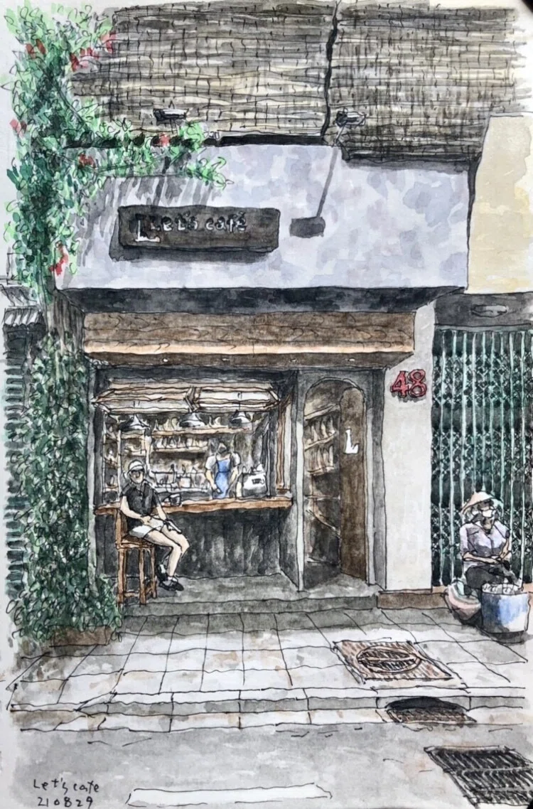 Cafe Scenery / Let's Cafe｜白瘤象三／散歩画家