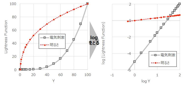 色を科学する その 均等色空間と色差 中編 Log や べき で明るさを表す 色彩工学 カラーサイエンス Yoshicolor Note