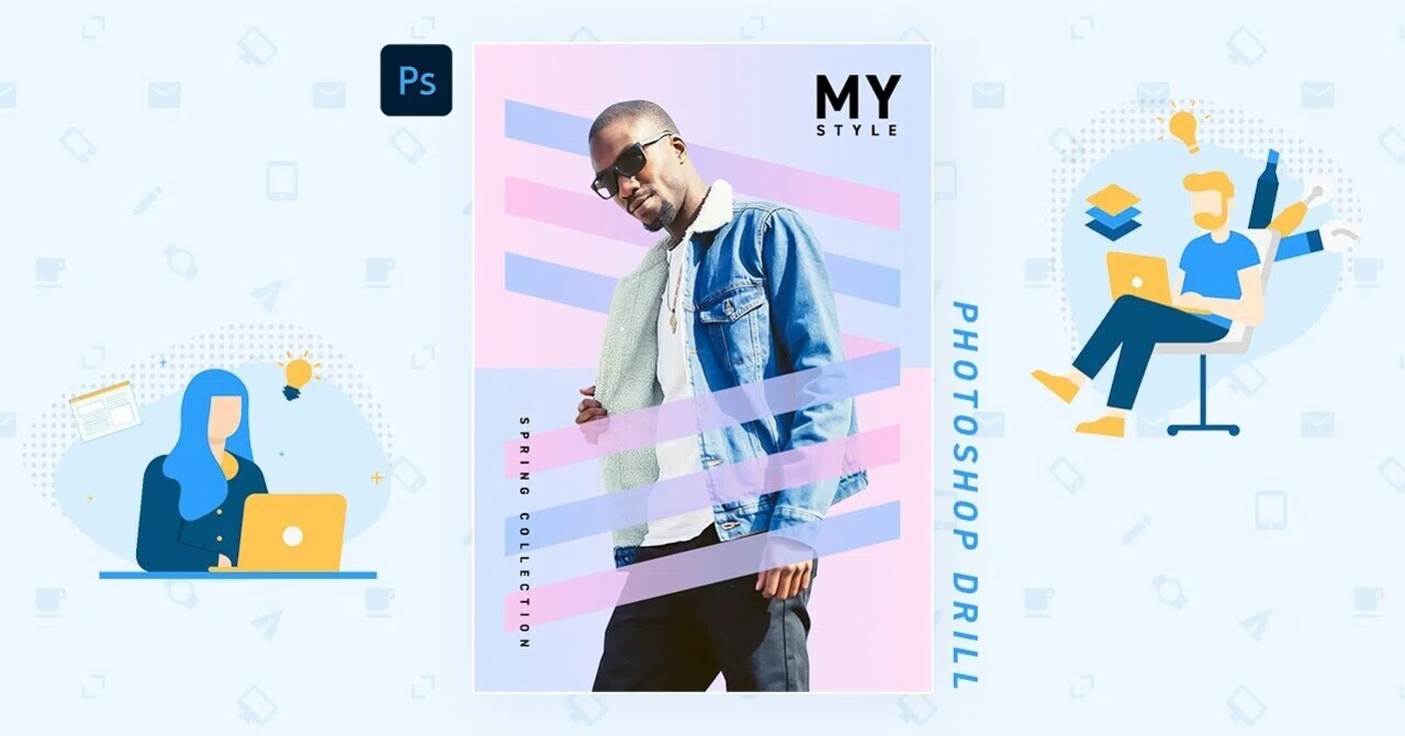 Photoshop Drill: Spring-themed Fashion Magazine Style Design｜リョウヘイ