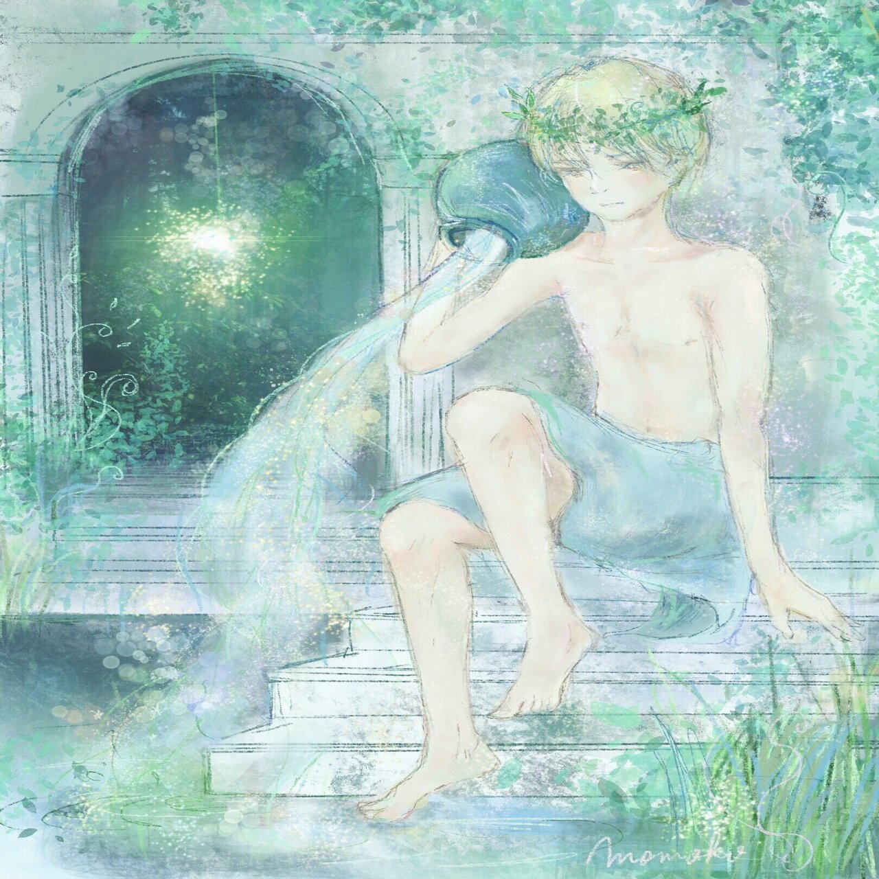 水瓶座の美少年 如月桃子さんに描いていただきました Midori Note