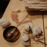 綿と里山　綿帽子／akemi