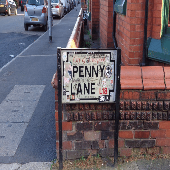 ザ・ビートルズ(THE BEATLES)【ペニー・レインのストリート・サイン(PENNY LANE L18)】道路標識/看板/リバプール レコード