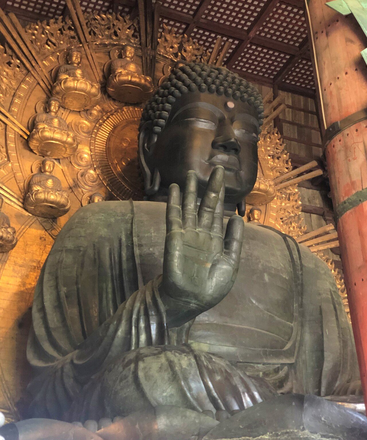 大仏様 ご確認 柘植 最上彫 大仏座八角台座 火炎光背 大日如来坐像 台付 3.0寸 | 盛岡