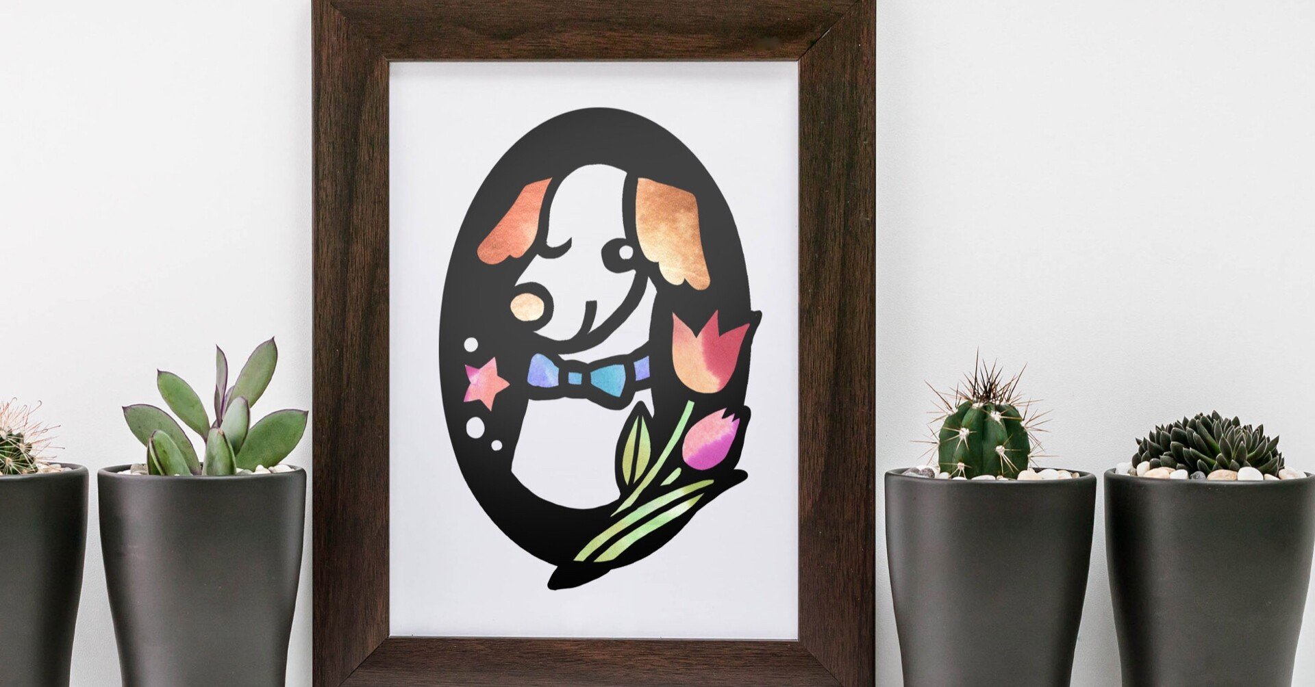 フリー図案no 123 チューリップと犬 の切り絵 華色切絵 平石智美のカラー切り絵を楽しむnote Note フリー図案no 123 チューリップと犬 の切り絵 華色切絵 平石智美のカラー切り絵を楽しむnote Note