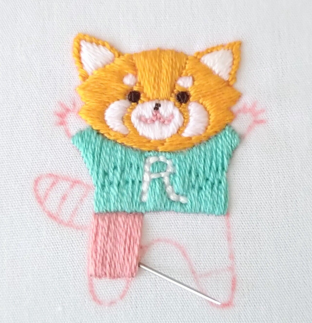 レッサーくんの刺繍図案🐾 ステップ13〜ズボンの刺繍