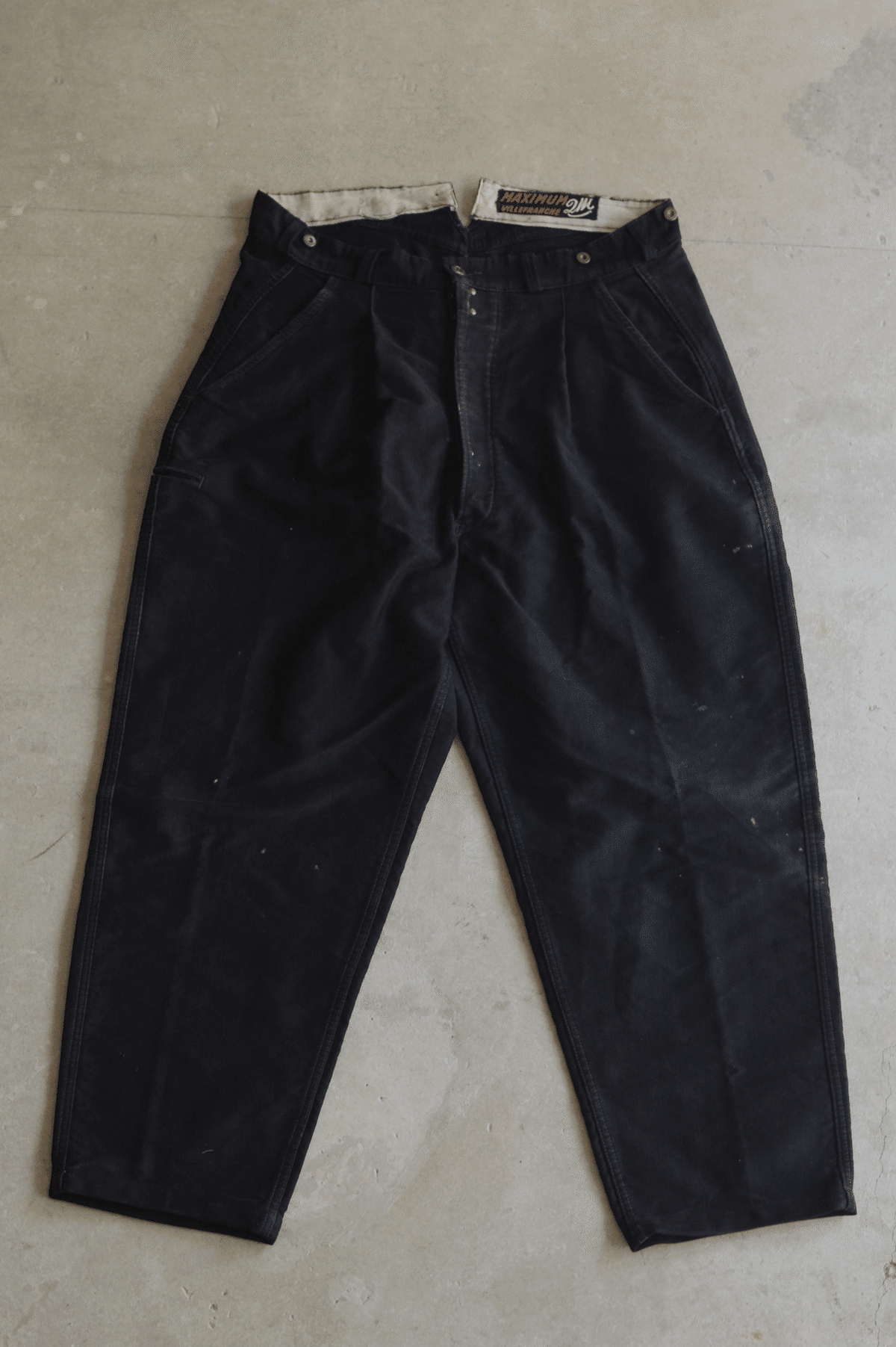 30's フレンチワークパンツ 黒タグ赤金刺繍