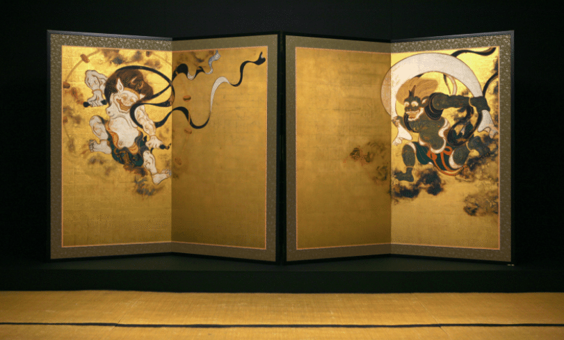 日本の古切手 美しい屏風絵・襖絵・掛軸絵 14枚 日本の古切手 美しい