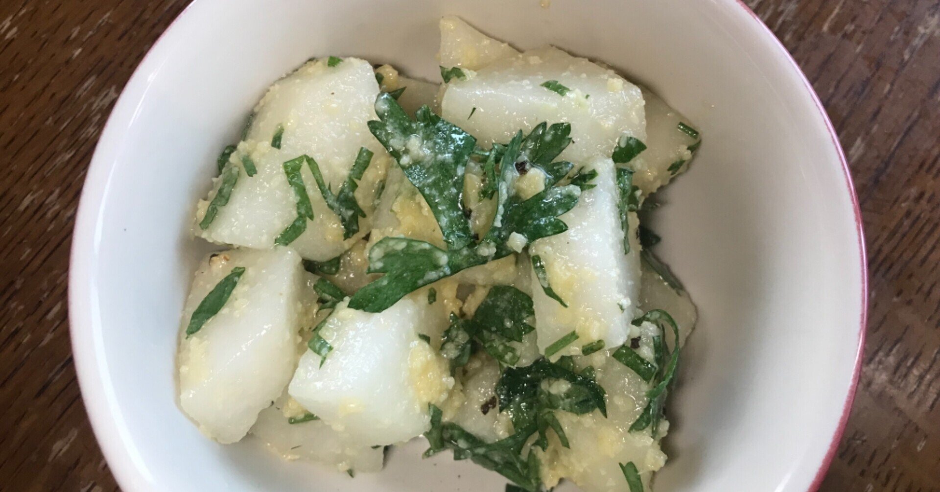 ガーデニング 梨のイタリアンパセリ チーズ和え おがばん 拝万里 Note