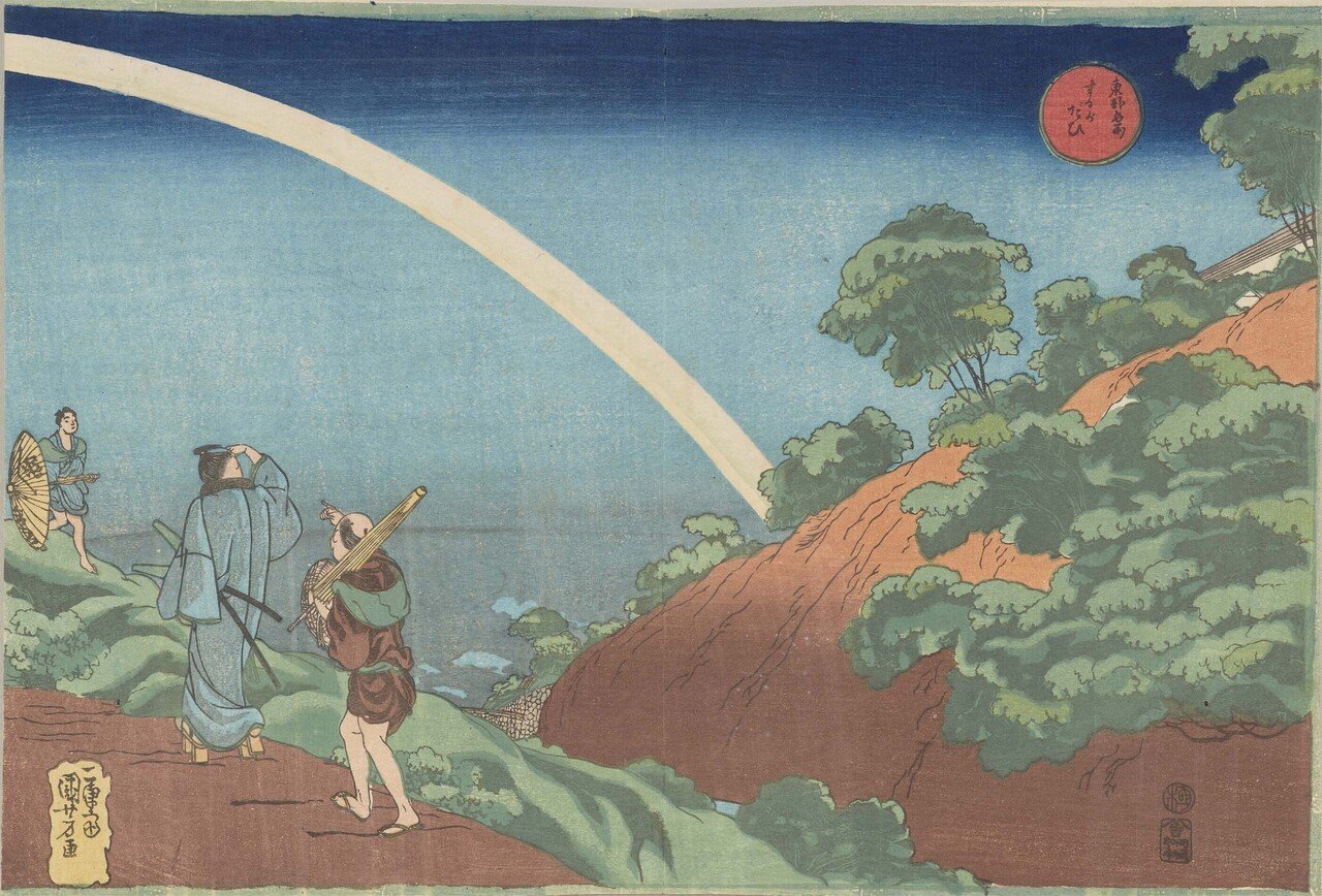 浮世絵の虹は7色かどうか数えてみた｜太田記念美術館