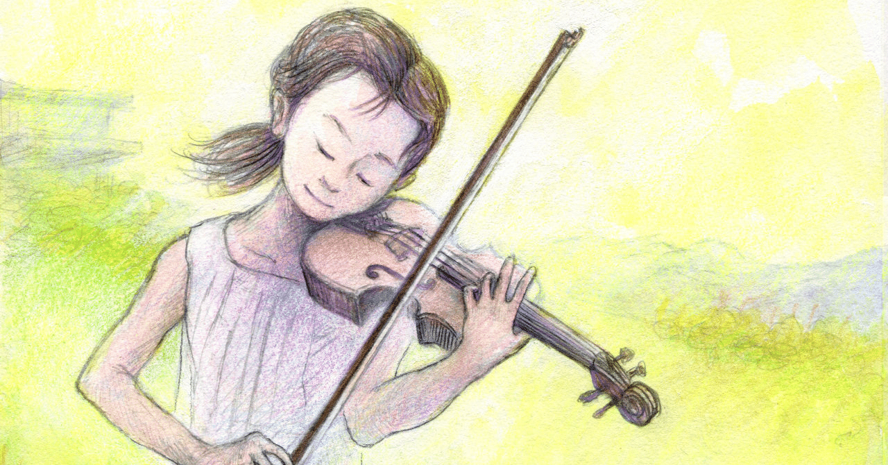 イラスト バイオリンを弾く少女 ハイハイミミ Note