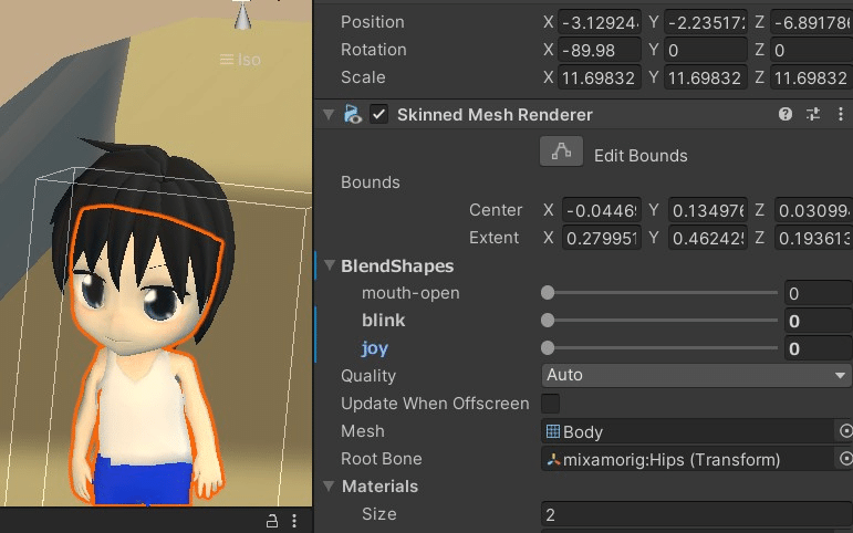 Blender Unity Unityでシェイプキーを動かす かびねこ Note