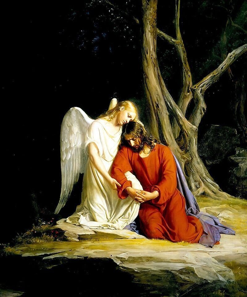 Gethsemane_Carl_Bloch カール・ブロッホ　ゲッセマネの祈り　天使　イエス・キリスト　絵