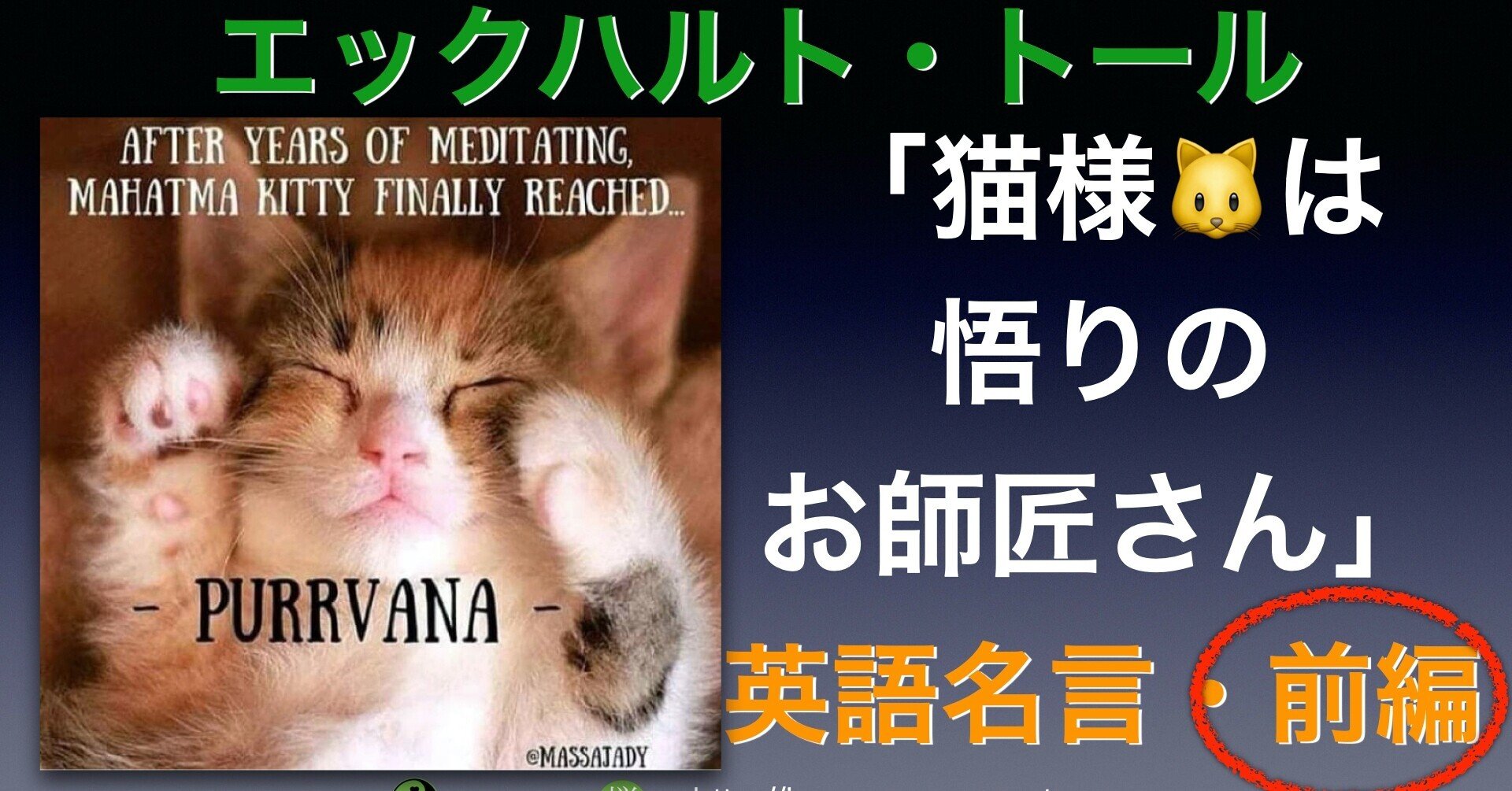 猫さまは悟りのお師匠さん Byエックハルトトール ちびこ0 0 Note