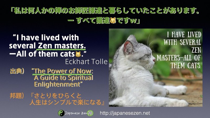 猫さまは悟りのお師匠さん Byエックハルトトール ちびこ0 0 Note