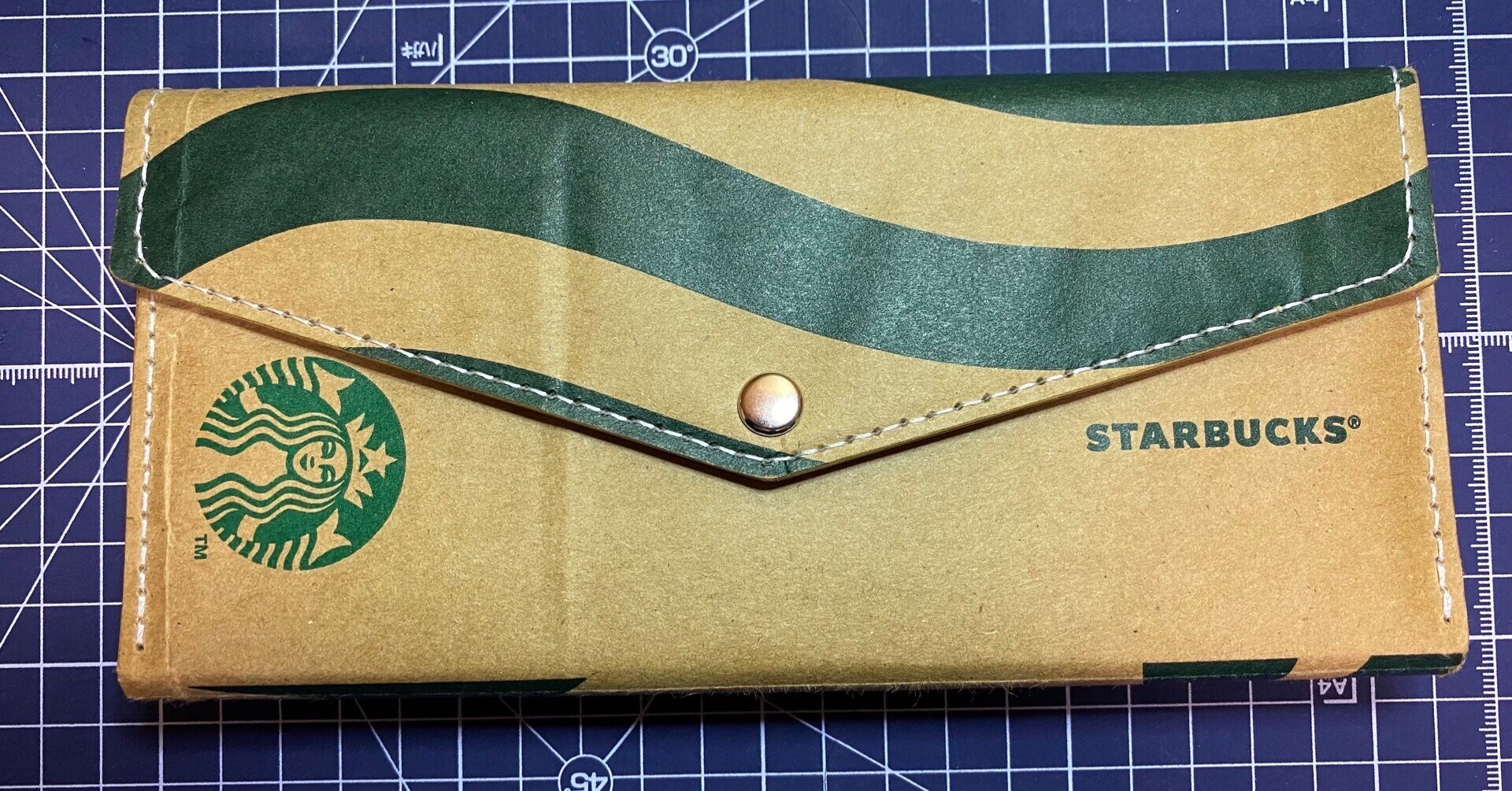 小銭の取り出しやすいスタバ紙袋の手作りお財布 なっしー Note
