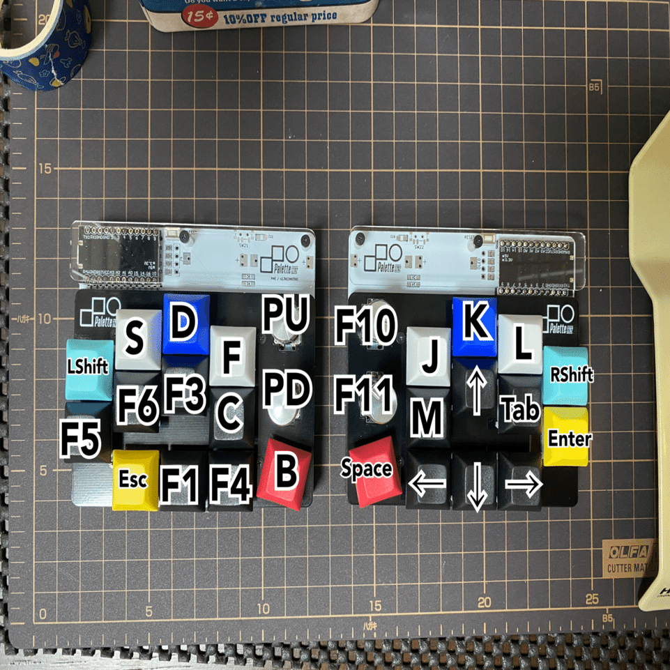 Palette1202 自作キーボード 左手用 完成品 黒軸