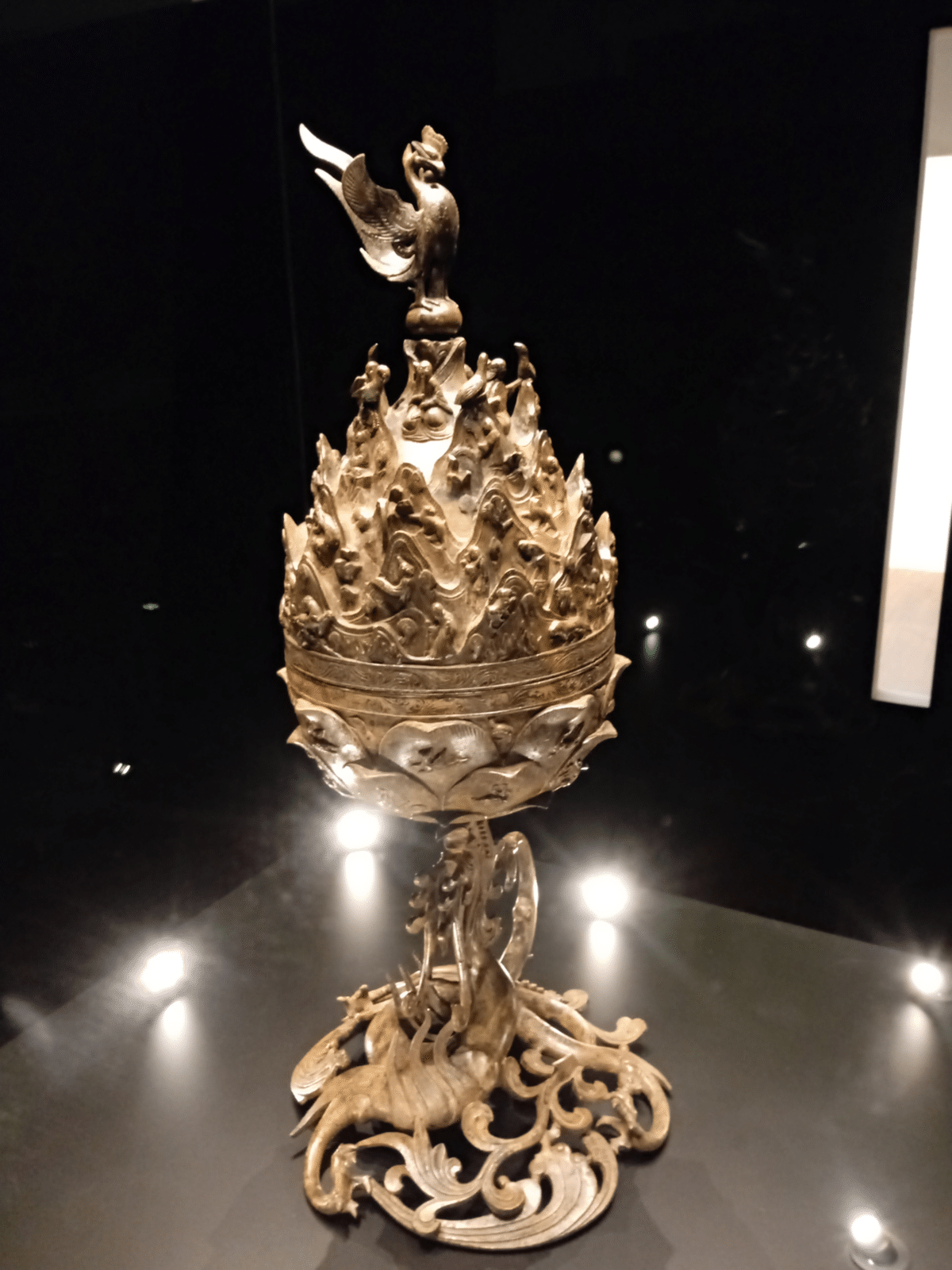 韓国　扶餘陵山里出土　百済金銅大香爐　復刻品　国立中央博物館　M　R4968B rectangle_large_type_2_3f6b6f7
