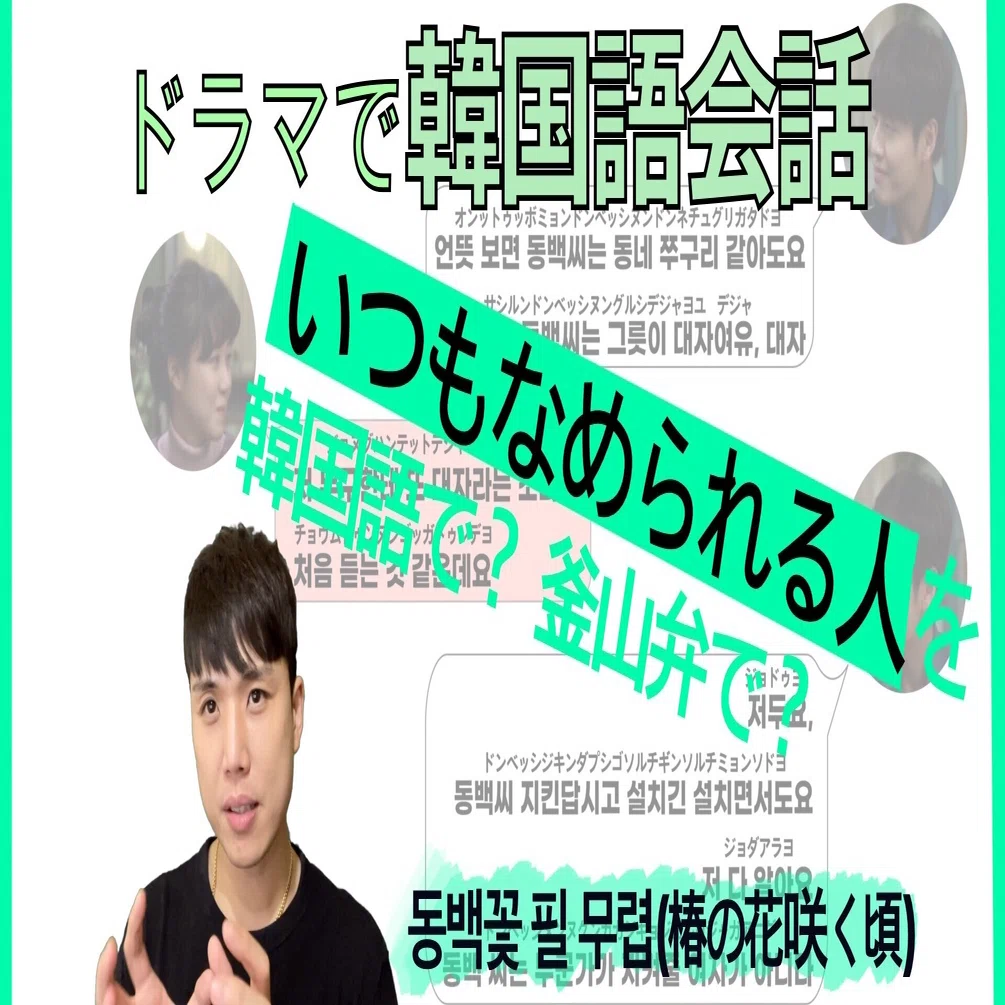 ドラマで韓国語日常会話 全部分かります ドラマ동백꽃 필 무렵 椿の花咲く頃 釜山出身のキム先生 Note
