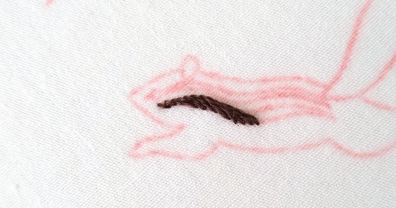 *シマリスの刺繍ハンカチキットを作ろう🐿　ステップ2　〜縞の模様の刺繍1〜