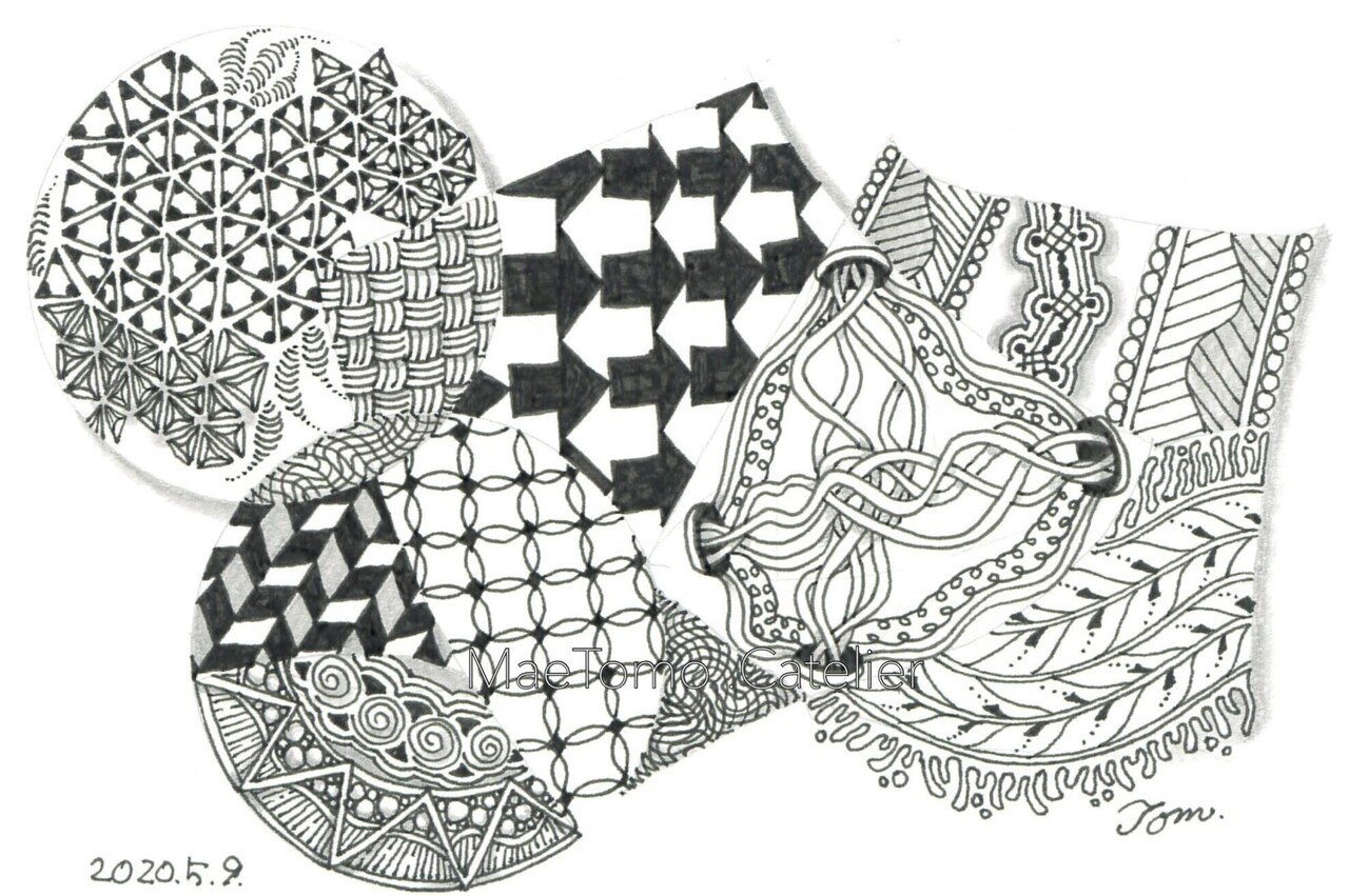 ゼンタングルパターン4〜Zentangle｜MaeTomo＠ペット・アニマル
