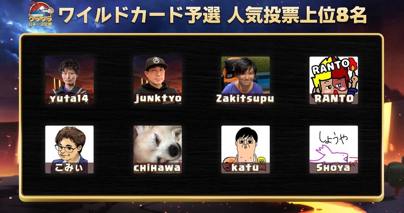 クラクラ日本一決定戦のワイルドカード予選にガイハジのchihawaさんとjunktyoさんが出場します！1回戦は9/8(水)21:00～ #クラクラ #クラクラ日本一決定戦