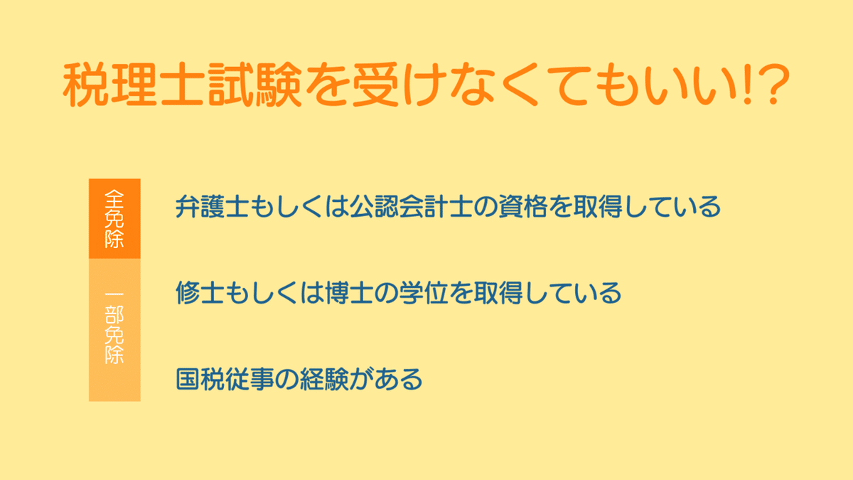 見出し②：試験科目免除要件