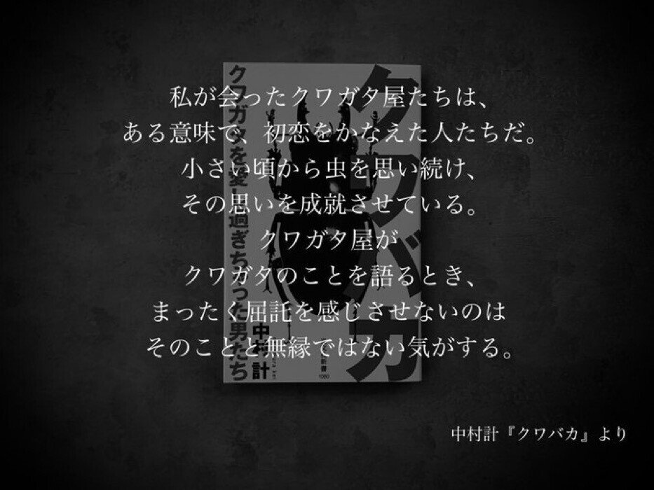 クワバカ クワガタを愛し過ぎちゃった男たち /光文社/中村計（新書）