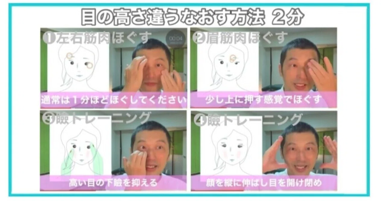 目の高さが違う 揃える治す方法｜お顔の整体師 戸塚哲春