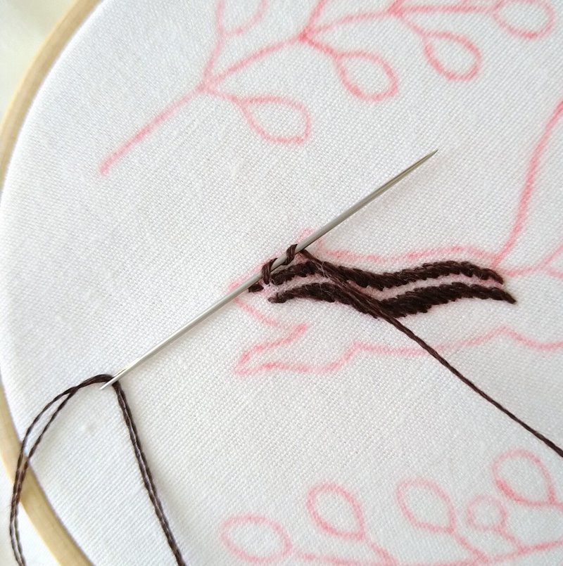 シマリスの刺繍ハンカチキットを作ろう ステップ5 目の刺繍 Apostrophe S 刺繍雑貨作家 Note