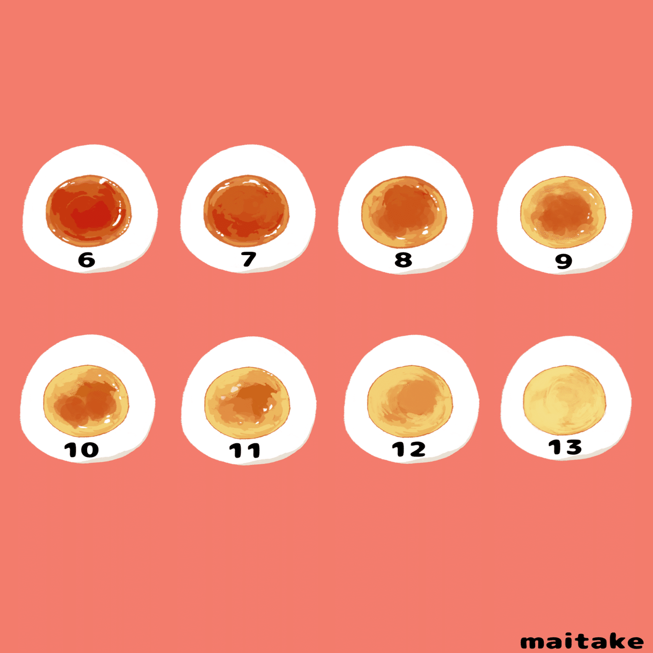 食べ物イラスト ゆでたまごの茹で時間 まいたけ Note