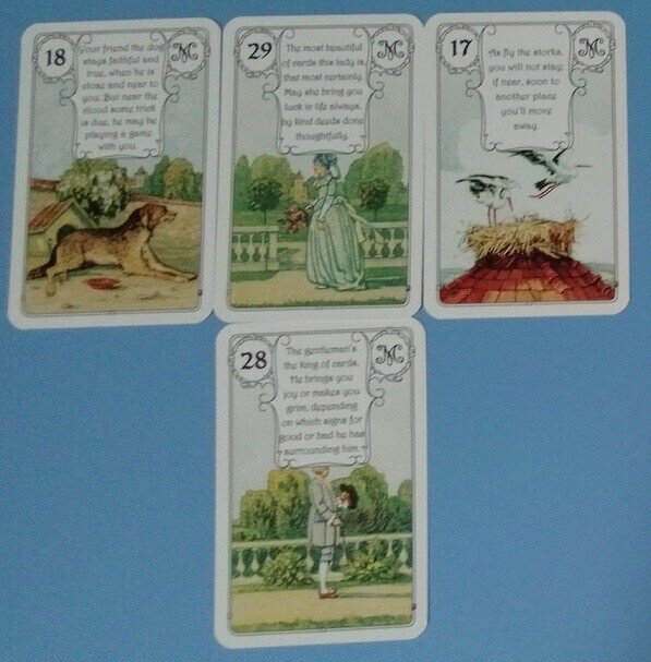 毎日カードで占ってみる 44 ルノルマンカード 犬 淑女 コウノトリ Make Decisions By Fortune Telling Note