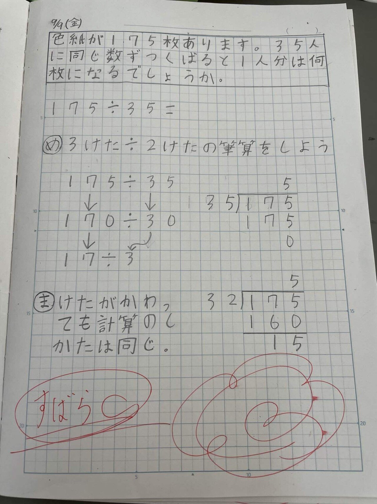 算数科 ２けたでわるわり算の筆算 第4時 杉田聖輝 Note